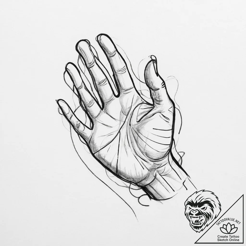Tattoo sketch hands with a document, concept... - tattoo sketch (№1756346561_0, 28.08.2025 02:02) — tattoovalue.net