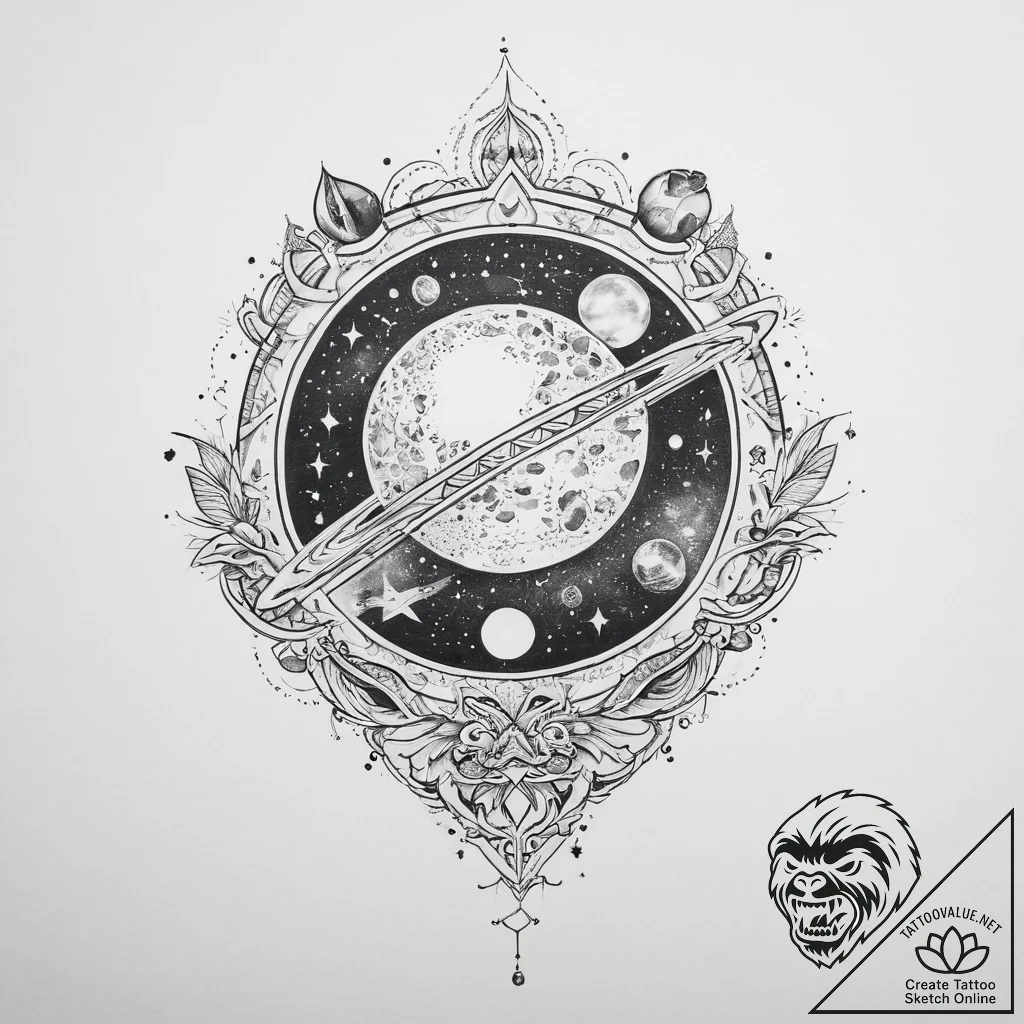 Tattoo sketch cosmic land - tattoo sketch (№1756349959_0, 28.08.2025 02:59) — tattoovalue.net