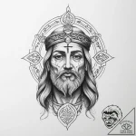 Tattoo sketch a religious figure – tattoo sketch (№1756350756_0, 28.08.2025 03:12) — tattoovalue.net