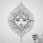 Tattoo sketch cosmic being – tattoo sketch (№1756352548_0, 28.08.2025 03:42) — tattoovalue.net