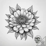 Tattoo sketch marigold – tattoo sketch (№1756353343_0, 28.08.2025 03:55) — tattoovalue.net
