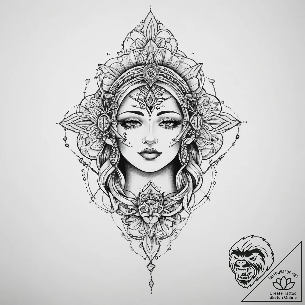 Tattoo sketch sacred scene, tattoo line art,... - tattoo sketch (№1756354333_0, 28.08.2025 04:12) — tattoovalue.net