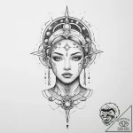 Tattoo sketch cosmic person – tattoo sketch (№1756356123_0, 28.08.2025 04:42) — tattoovalue.net