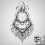 Tattoo sketch the grinch with a tail, tattoo… – tattoo sketch (№1756356323_0, 28.08.2025 04:45) — tattoovalue.net