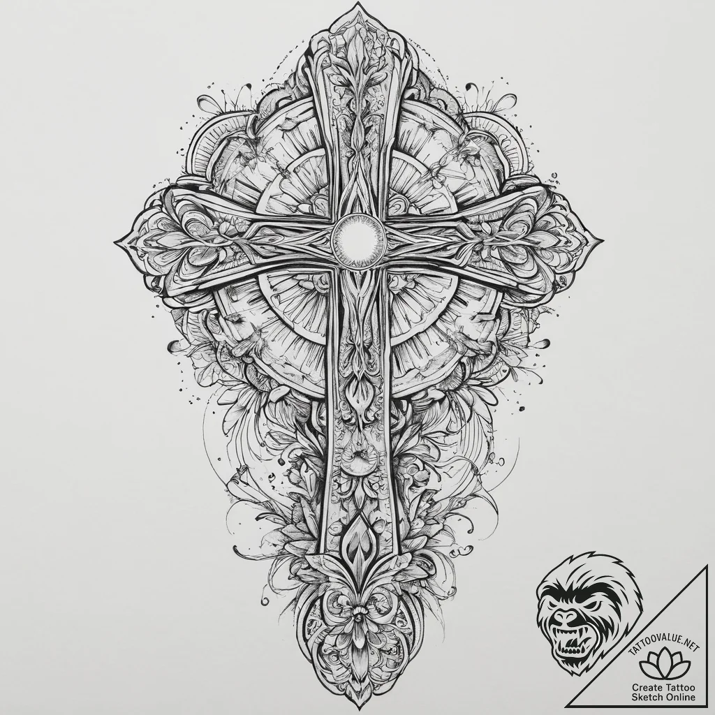 Tattoo sketch cosmic spring, tattoo line art,... - tattoo sketch (№1756356720_0, 28.08.2025 04:52) — tattoovalue.net