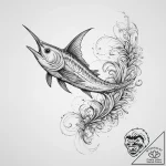 Tattoo sketch swordfish, ink illustration for… – tattoo sketch (№1756357315_0, 28.08.2025 05:01) — tattoovalue.net