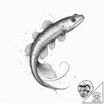 Tattoo sketch eel loach, ink illustration for… – tattoo sketch (№1756357910_0, 28.08.2025 05:11) — tattoovalue.net