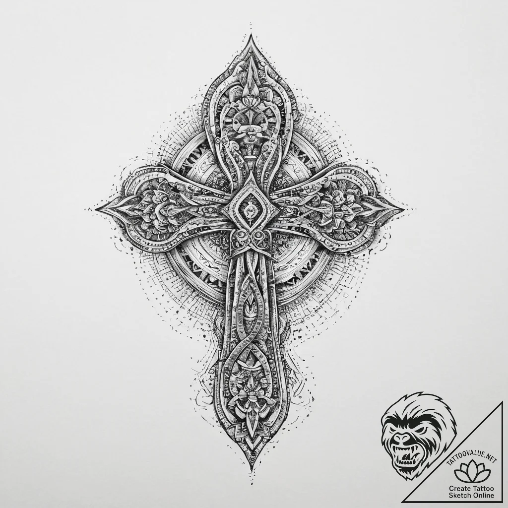 Tattoo sketch ankh with a snake, artistic tat... - tattoo sketch (№1756358711_0, 28.08.2025 05:25) — tattoovalue.net