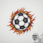 Tattoo sketch soccer ball on fire, ink illust… – tattoo sketch (№1756360102_0, 28.08.2025 05:48) — tattoovalue.net
