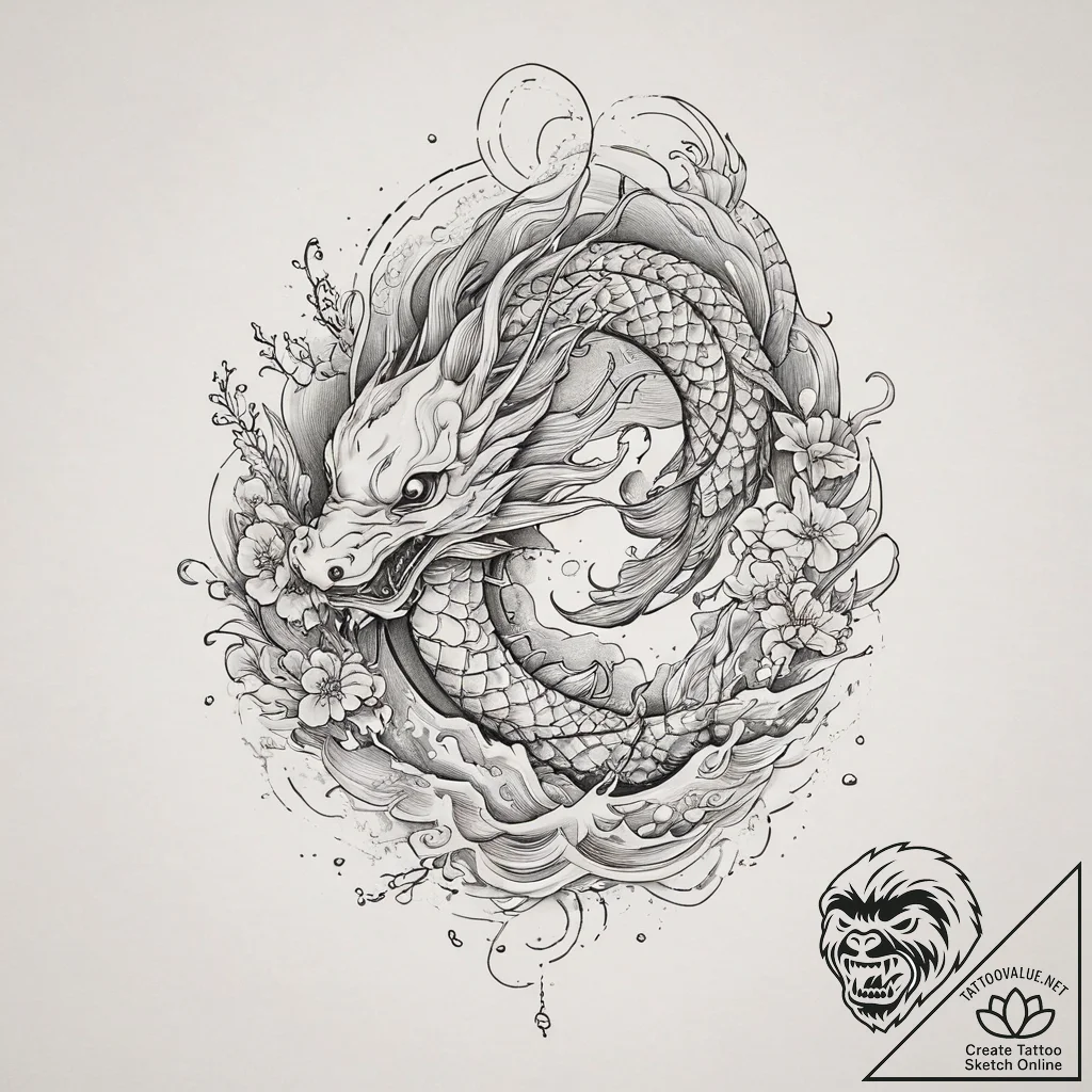 Tattoo sketch elemental, ink illustration for... - tattoo sketch (№1756360299_0, 28.08.2025 05:51) — tattoovalue.net