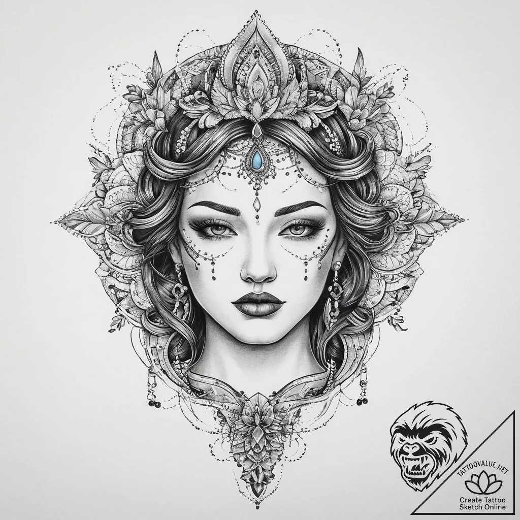 Tattoo sketch spiritual person, artistic tatt... - tattoo sketch (№1756360904_0, 28.08.2025 06:01) — tattoovalue.net