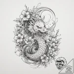Tattoo sketch gardener blooming flowers, tatt… – tattoo sketch (№1756361102_0, 28.08.2025 06:05) — tattoovalue.net