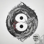 Tattoo sketch yin and yang with dragons, tatt… – tattoo sketch (№1756361305_0, 28.08.2025 06:08) — tattoovalue.net