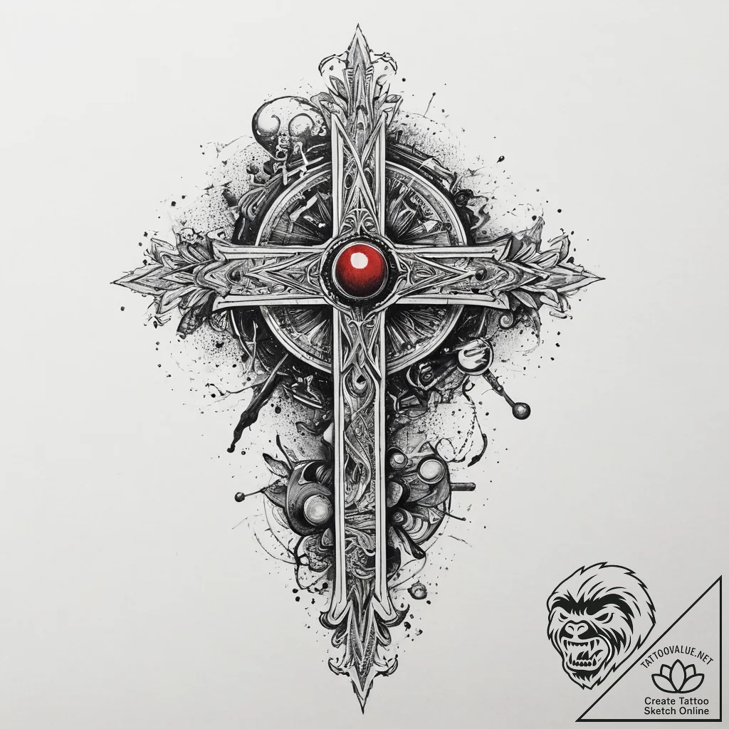 Tattoo sketch cosmic source, concept art for... - tattoo sketch (№1756366670_0, 28.08.2025 07:37) — tattoovalue.net