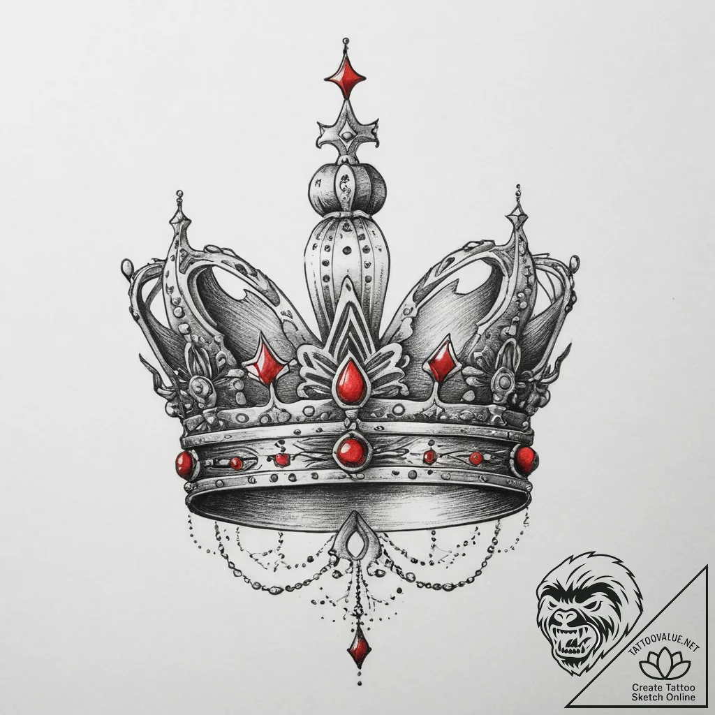 Tattoo sketch crown, artistic tattoo sketch,... - tattoo sketch (№1756367471_0, 28.08.2025 07:51) — tattoovalue.net