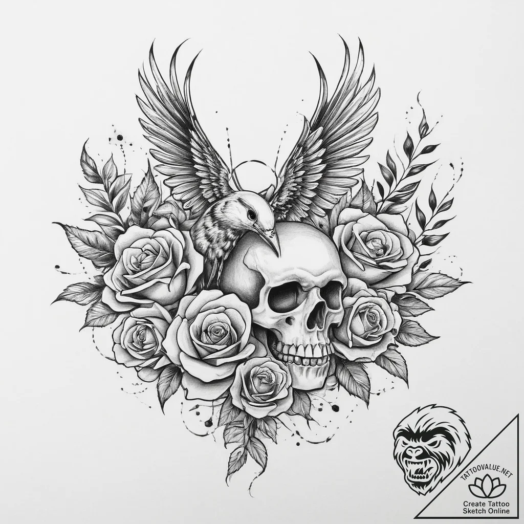 Tattoo sketch puns a cuckoo that says "i'm a... - tattoo sketch (№1756367667_0, 28.08.2025 07:54) — tattoovalue.net
