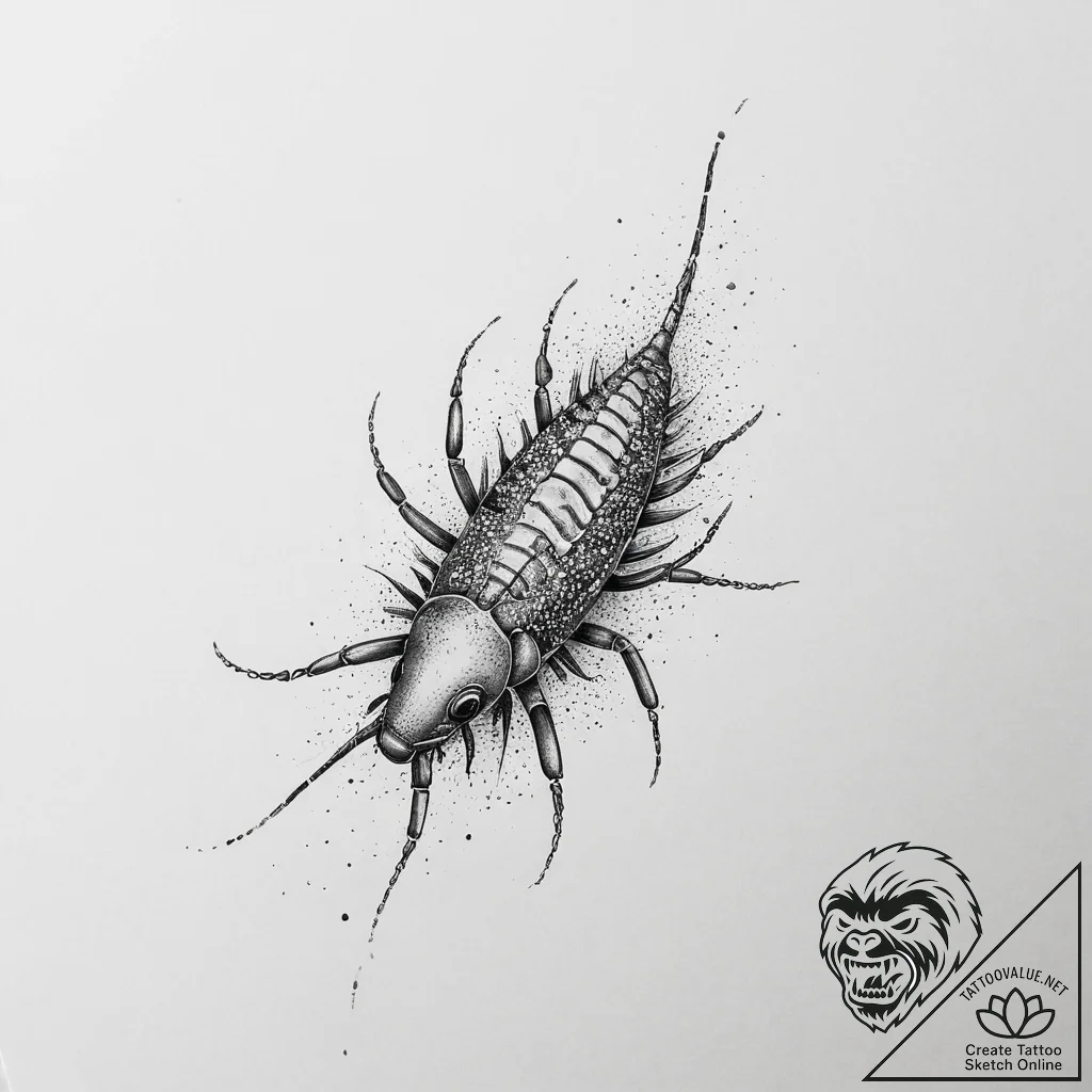 Tattoo sketch krill, tattoo flash sheet desig... - tattoo sketch (№1756368660_0, 28.08.2025 08:11) — tattoovalue.net