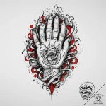 Tattoo sketch painting with an artist’s hand,… – tattoo sketch (№1756370054_0, 28.08.2025 08:34) — tattoovalue.net
