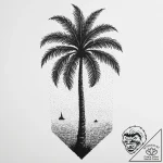 Tattoo sketch palm tree silhouette at sunset,… – tattoo sketch (№1756370845_0, 28.08.2025 08:47) — tattoovalue.net
