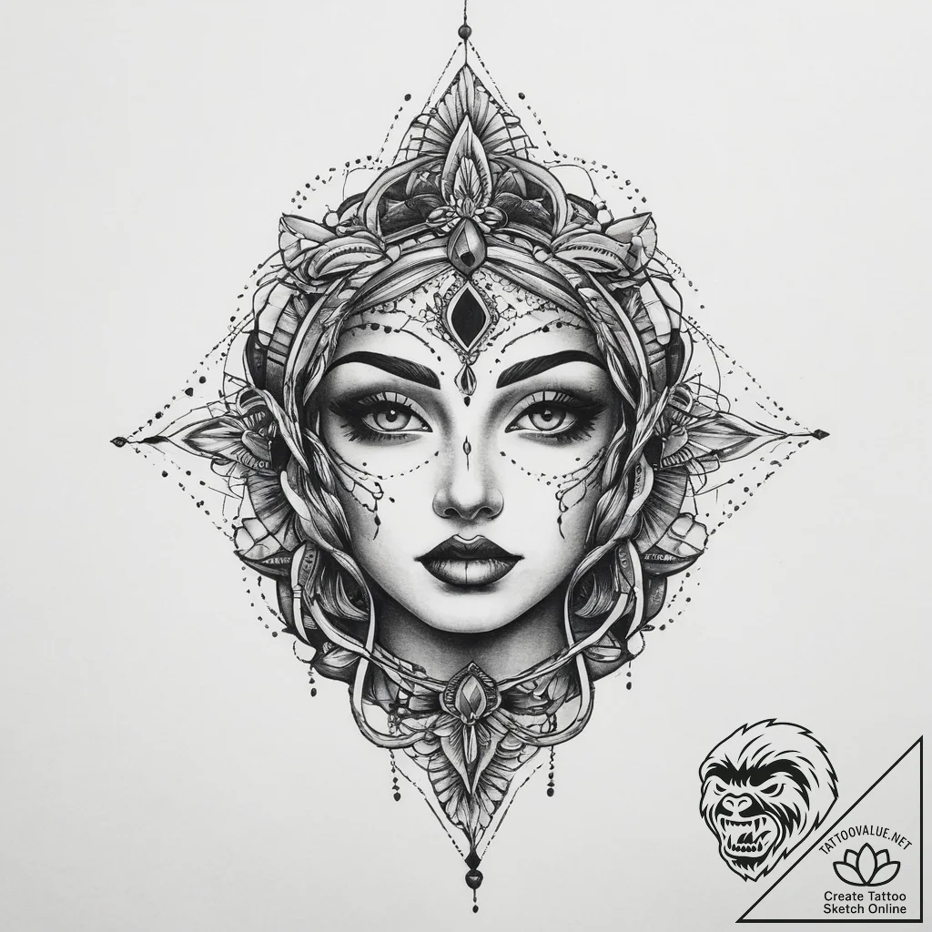 Tattoo sketch oasis, tattoo drawing outline,... - tattoo sketch (№1756371245_0, 28.08.2025 08:54) — tattoovalue.net