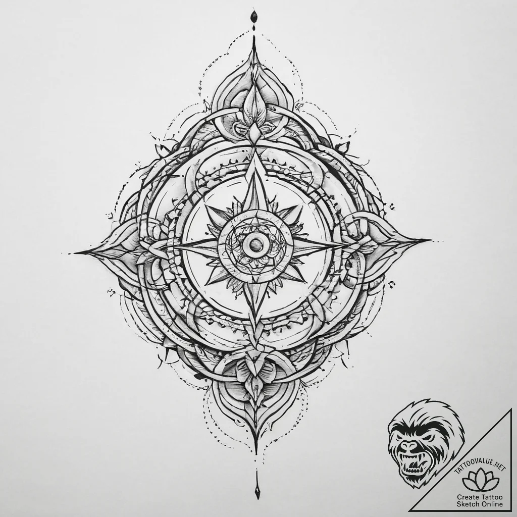 Tattoo sketch enlightenment - tattoo sketch (№1756371647_0, 28.08.2025 09:00) — tattoovalue.net