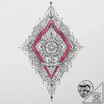 Tattoo sketch ruby, ink illustration for tatt… – tattoo sketch (№1756372441_0, 28.08.2025 09:14) — tattoovalue.net
