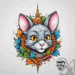 Tattoo sketch tom and jerry with a tree, tatt… – tattoo sketch (№1756372639_0, 28.08.2025 09:17) — tattoovalue.net
