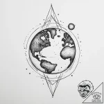 Tattoo sketch cosmic earth, tattoo drawing ou… – tattoo sketch (№1756372836_0, 28.08.2025 09:20) — tattoovalue.net