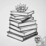 Tattoo sketch writer stack of books – tattoo sketch (№1756373231_0, 28.08.2025 09:27) — tattoovalue.net