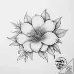 Tattoo sketch clematis flower, concept art fo… – tattoo sketch (№1756373829_0, 28.08.2025 09:37) — tattoovalue.net