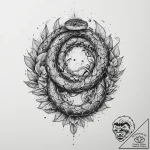 Tattoo sketch leaves with a snake, concept ar… – tattoo sketch (№1756374426_0, 28.08.2025 09:47) — tattoovalue.net