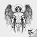 Tattoo sketch archangel gabriel, tattoo line… – tattoo sketch (№1756374626_0, 28.08.2025 09:50) — tattoovalue.net