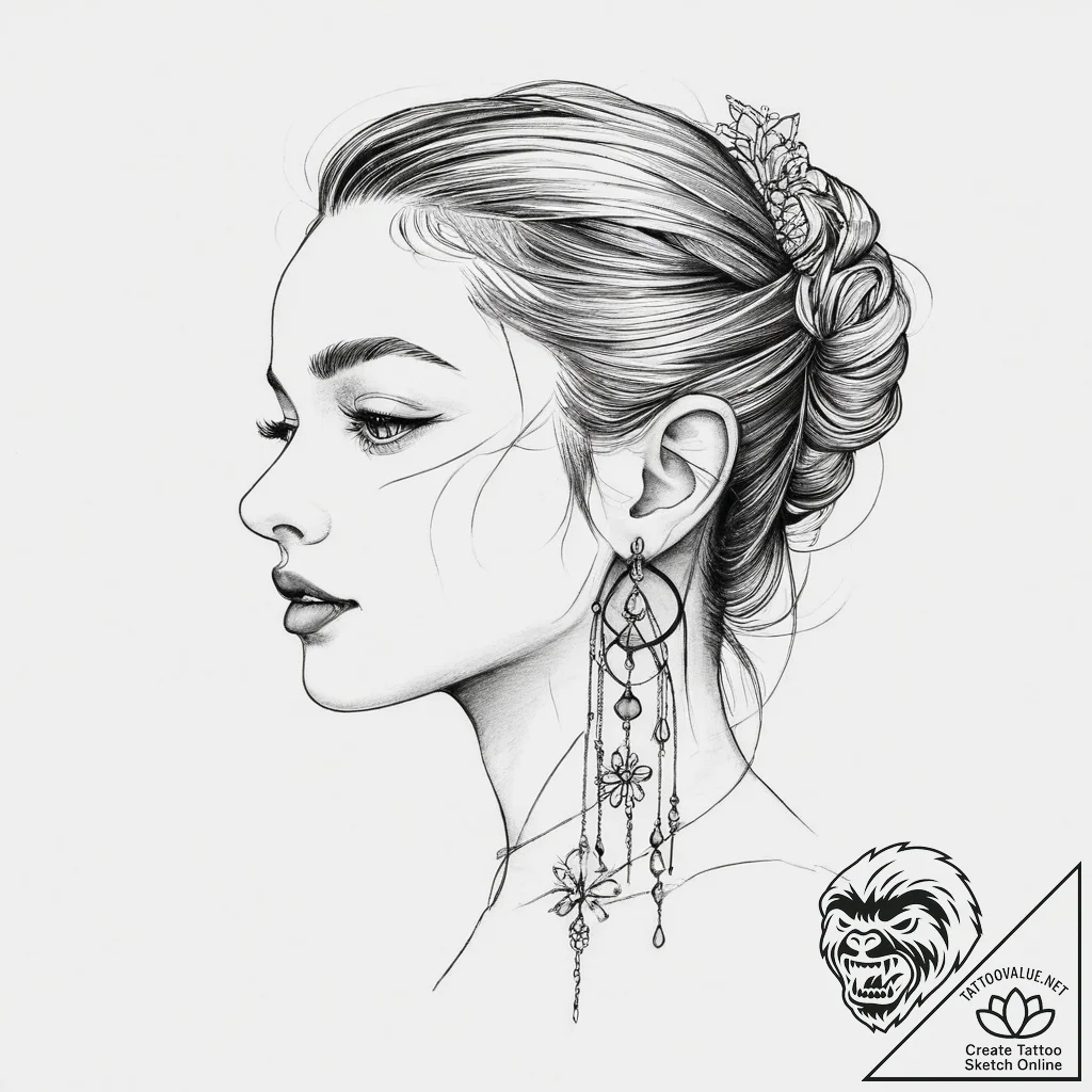 Tattoo sketch small earring tattoo, tattoo li... - tattoo sketch (№1756375022_0, 28.08.2025 09:57) — tattoovalue.net