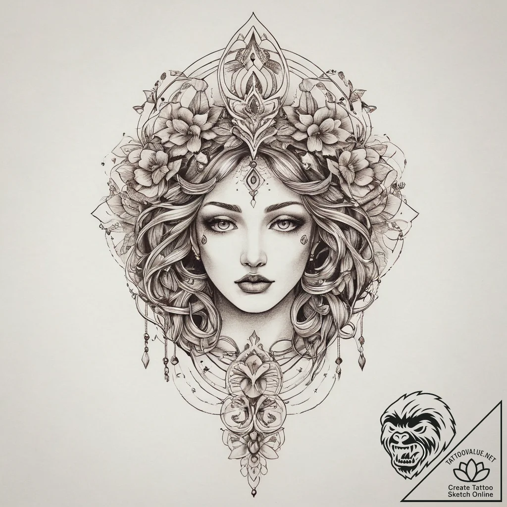 Tattoo sketch blessed way, tattoo line art, n... - tattoo sketch (№1756375417_0, 28.08.2025 10:03) — tattoovalue.net
