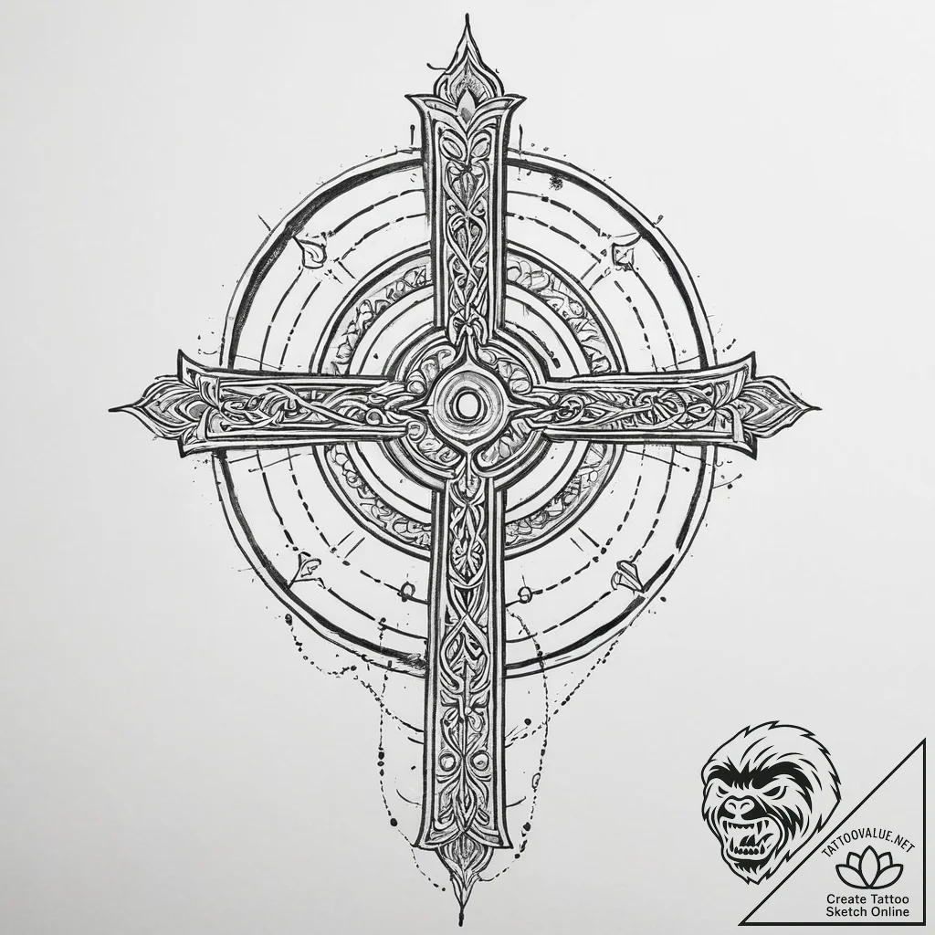 Tattoo sketch holy land - tattoo sketch (№1756376417_0, 28.08.2025 10:20) — tattoovalue.net