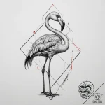 Tattoo sketch puns a flamingo that says “i’m… – tattoo sketch (№1756376619_0, 28.08.2025 10:23) — tattoovalue.net