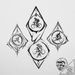 Tattoo sketch triathlon three symbols – tattoo sketch (№1756377607_0, 28.08.2025 10:40) — tattoovalue.net
