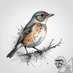 Tattoo sketch gray-cheeked thrush, tattoo dra… – tattoo sketch (№1756378009_0, 28.08.2025 10:46) — tattoovalue.net