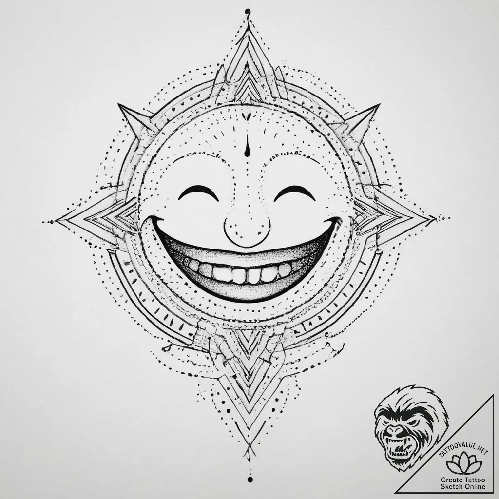 Tattoo sketch smile, tattoo line art, on a cl... - tattoo sketch (№1756378610_0, 28.08.2025 10:56) — tattoovalue.net