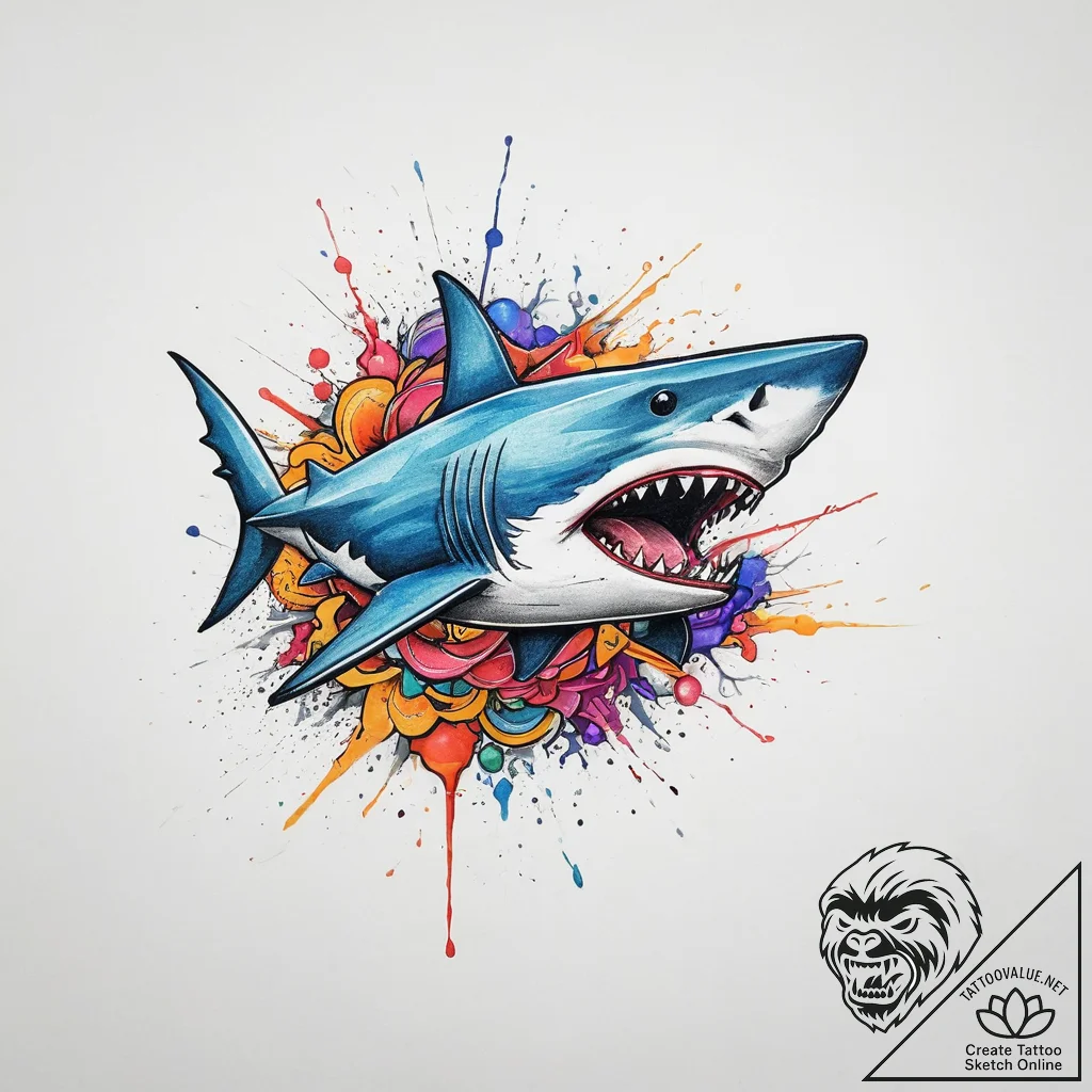 Tattoo sketch tribal акула, concept art for t... - tattoo sketch (№1756378807_0, 28.08.2025 11:00) — tattoovalue.net