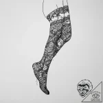 Tattoo sketch stockings with lace – tattoo sketch (№1756379401_0, 28.08.2025 11:10) — tattoovalue.net