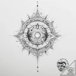 Tattoo sketch cosmic life – tattoo sketch (№1756380203_0, 28.08.2025 11:23) — tattoovalue.net