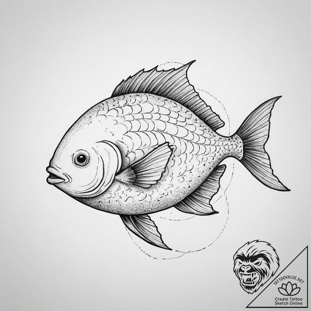 Tattoo sketch sunfish, tattoo line art, minim... - tattoo sketch (№1756380792_0, 28.08.2025 11:33) — tattoovalue.net