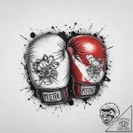 Tattoo sketch boxing gloves with a fist, tatt… – tattoo sketch (№1756382997_0, 28.08.2025 12:09) — tattoovalue.net