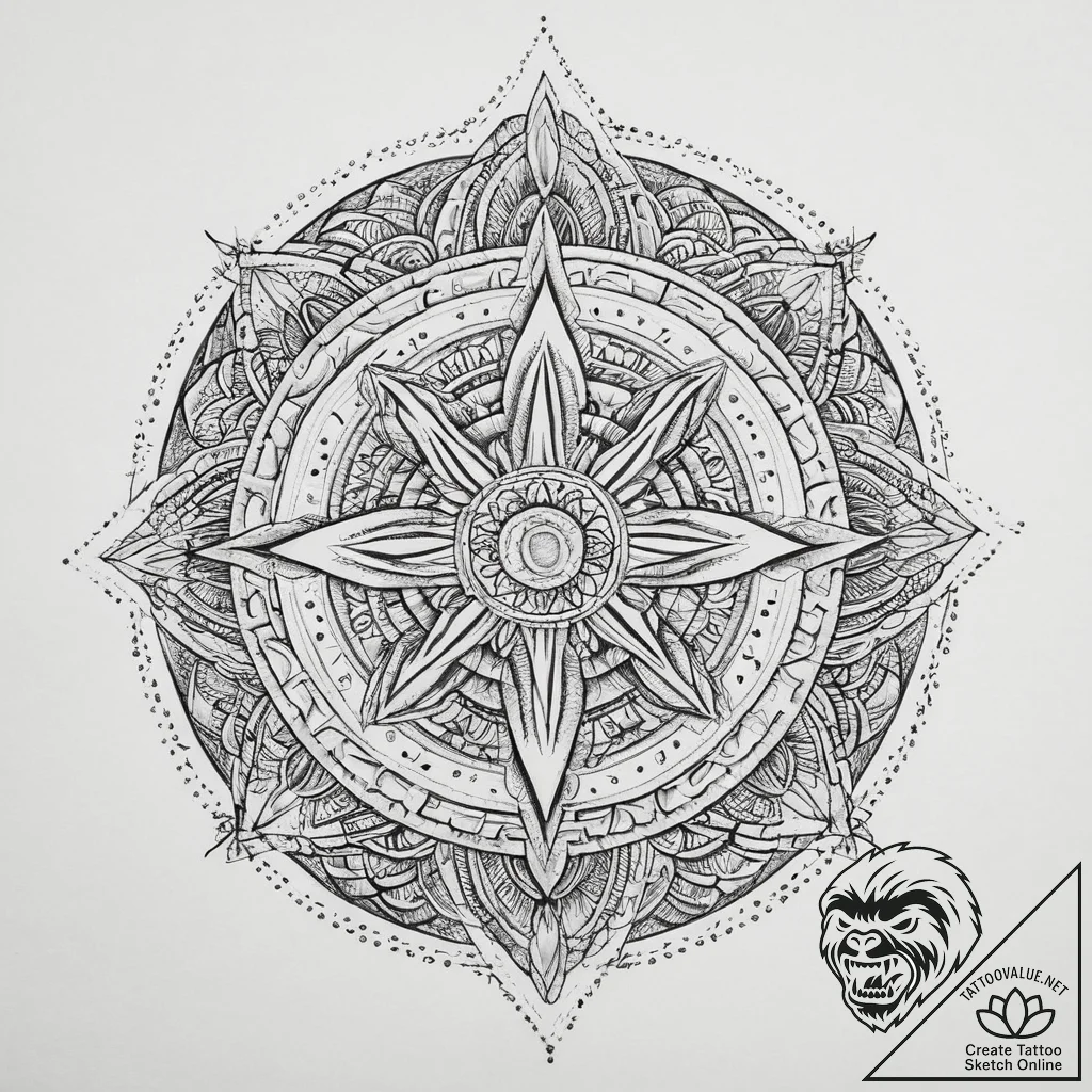 Tattoo sketch divine sphere, ink illustration... - tattoo sketch (№1756383592_0, 28.08.2025 12:19) — tattoovalue.net