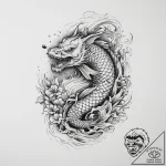 Tattoo sketch fishing a fish on a hook, tatto… – tattoo sketch (№1756384185_0, 28.08.2025 12:29) — tattoovalue.net