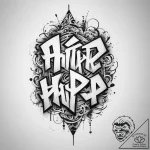 Tattoo sketch hip-hop graffiti tag – tattoo sketch (№1756385981_0, 28.08.2025 12:59) — tattoovalue.net