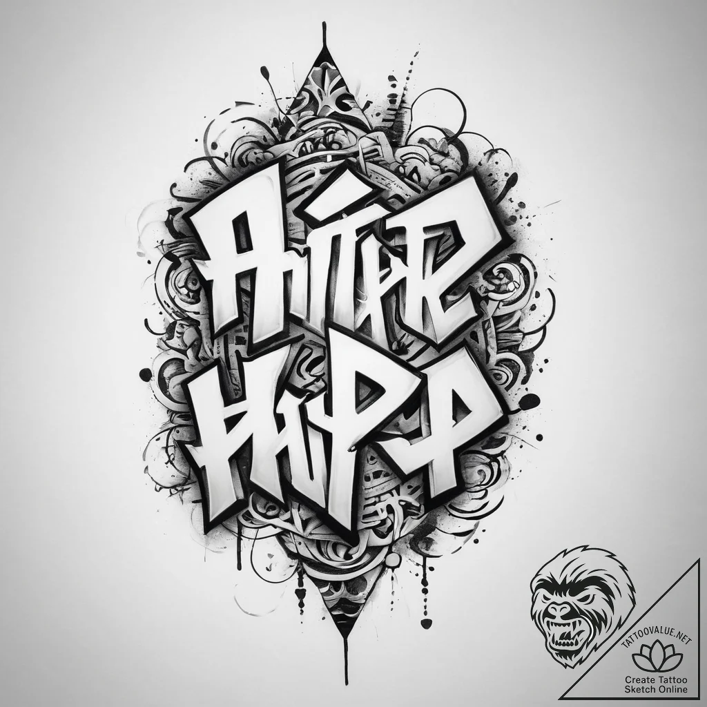 Tattoo sketch hip-hop graffiti tag - tattoo sketch (№1756385981_0, 28.08.2025 12:59) — tattoovalue.net