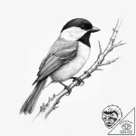 Tattoo sketch black-capped chickadee, tattoo… – tattoo sketch (№1756386178_0, 28.08.2025 13:02) — tattoovalue.net