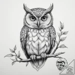Tattoo sketch узор в виде совы на ветке, tatt… – tattoo sketch (№1756387774_0, 28.08.2025 13:29) — tattoovalue.net